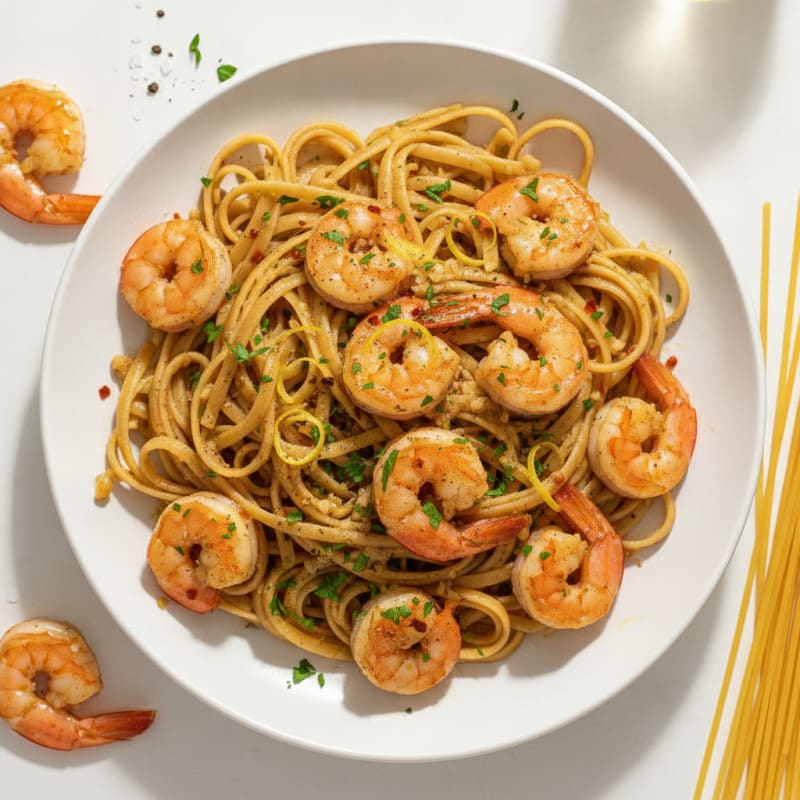 Garlic Butter Shrimp Scampi with Linguine