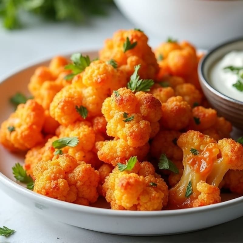 Crispy Buffalo Roasted Cauliflower Bites