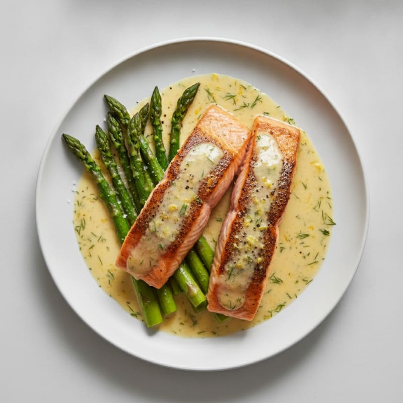 Pan-Seared Salmon with Lemon-Dill Sauce