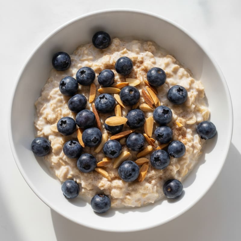 Blueberry Almond Protein Overnight Oats
