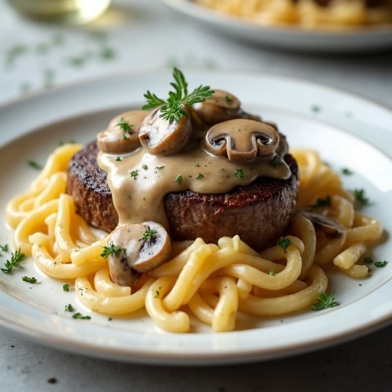 Lean Beef with Creamy Mushroom Sauce
