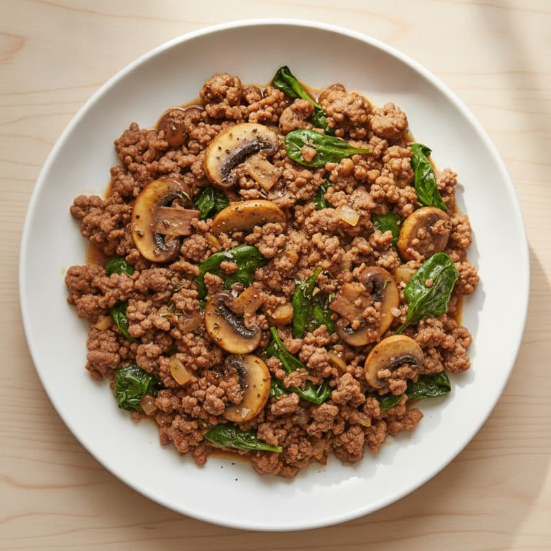 Savory Ground Beef and Mushroom Skillet