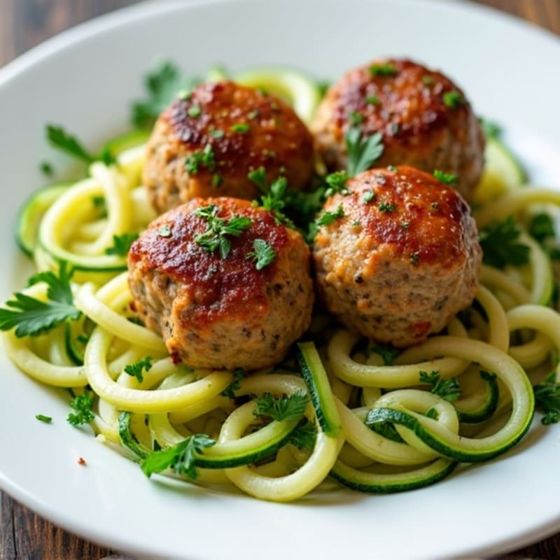 Lean Turkey Meatballs with Zucchini Noodles