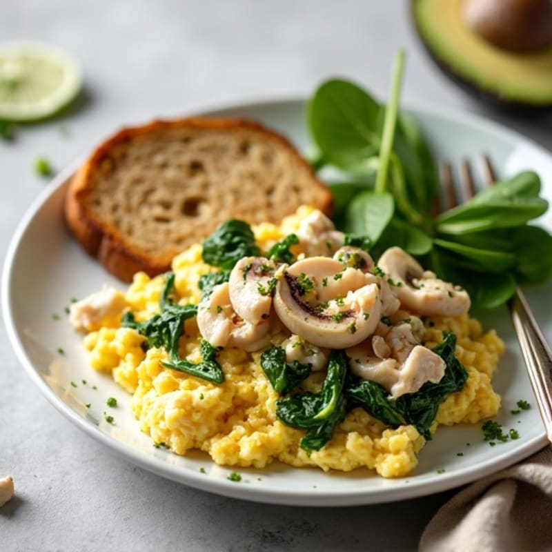 Egg White Scramble with Lean Turkey and Spinach