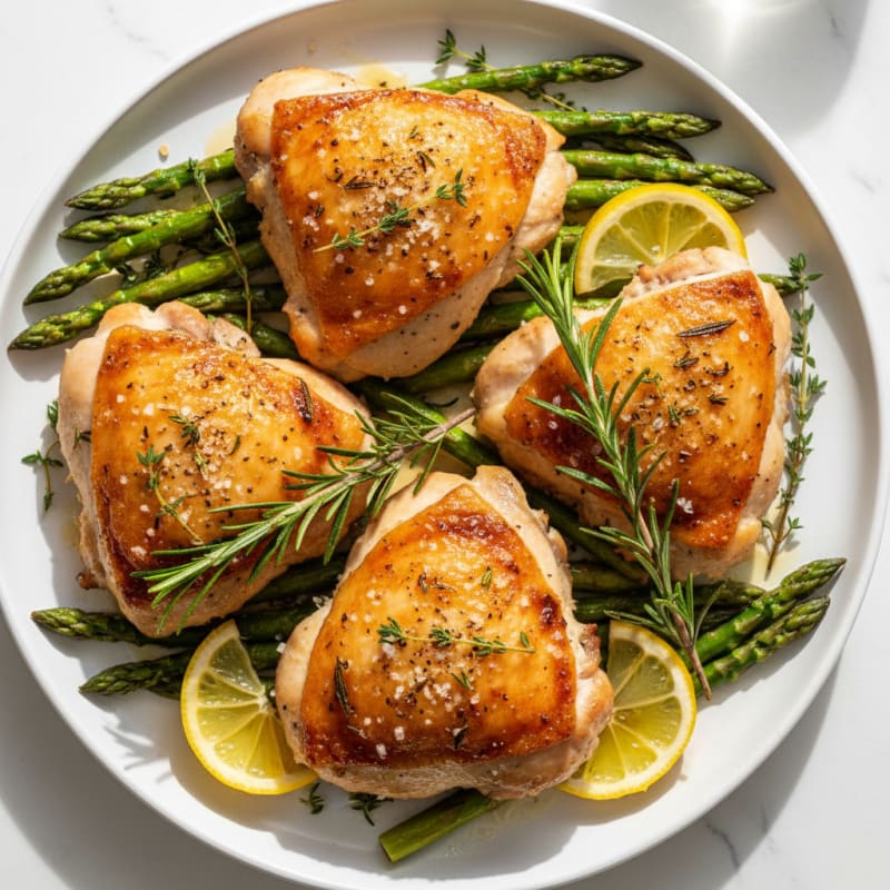 Crispy Roasted Chicken Thighs with Herbs