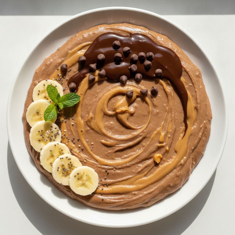 Silky Chocolate Protein Pudding with Peanut Butter Swirl