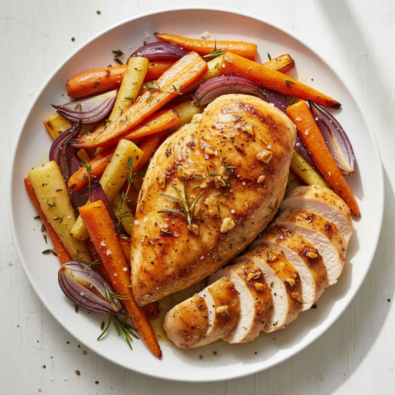 Garlic Herb Roasted Chicken with Root Vegetables