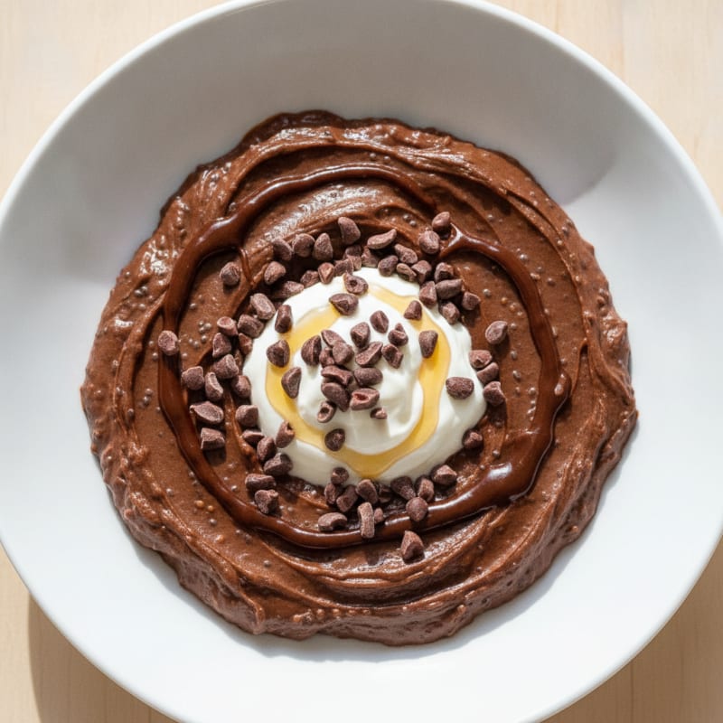 Silky Chocolate Protein Pudding with Chia Seeds