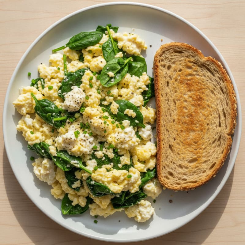 High-Protein Creamy Cottage Cheese Scramble