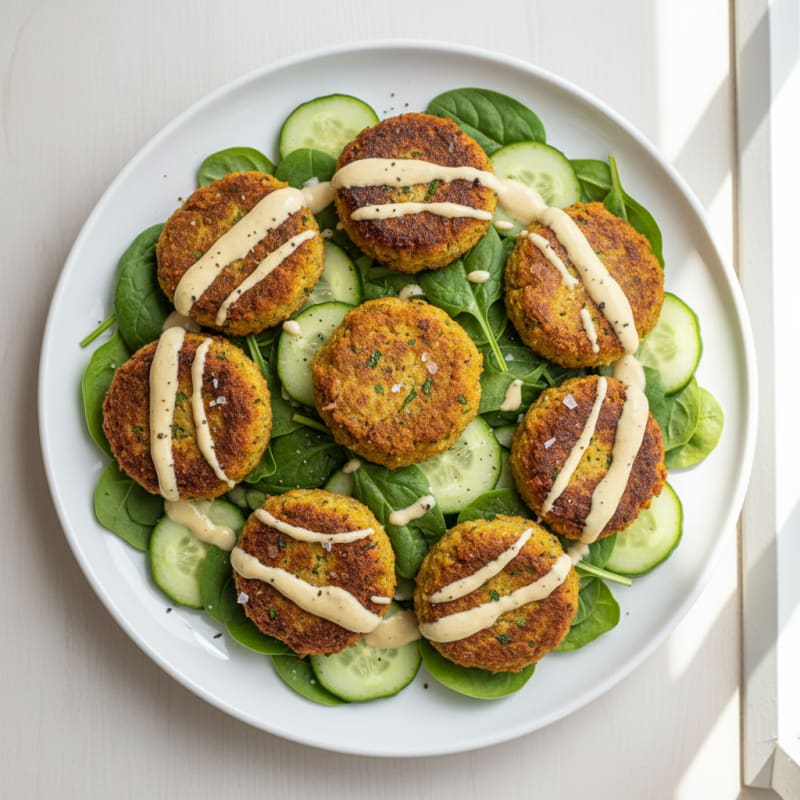 Crispy Falafel with Lemon-Tahini Drizzle