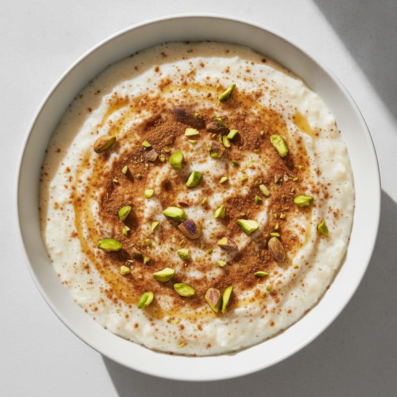 Coconut-Cinnamon Rice Pudding with Toasted Pistachios