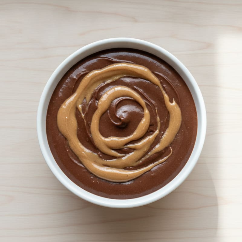 Protein Chocolate Pudding with Almond Butter Swirl