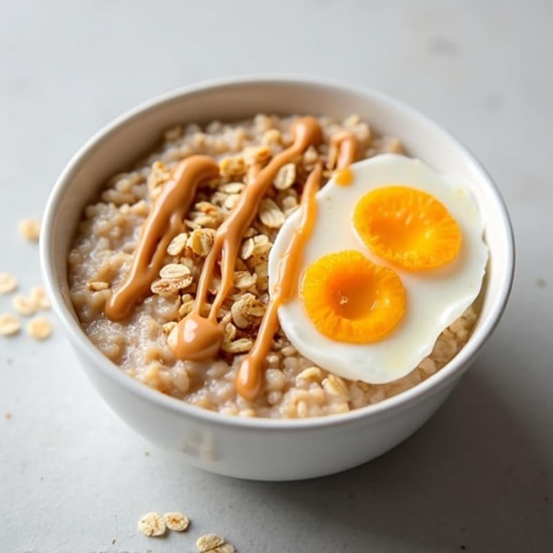 Creamy Greek Yogurt Oatmeal with Egg Whites and Almond Butter