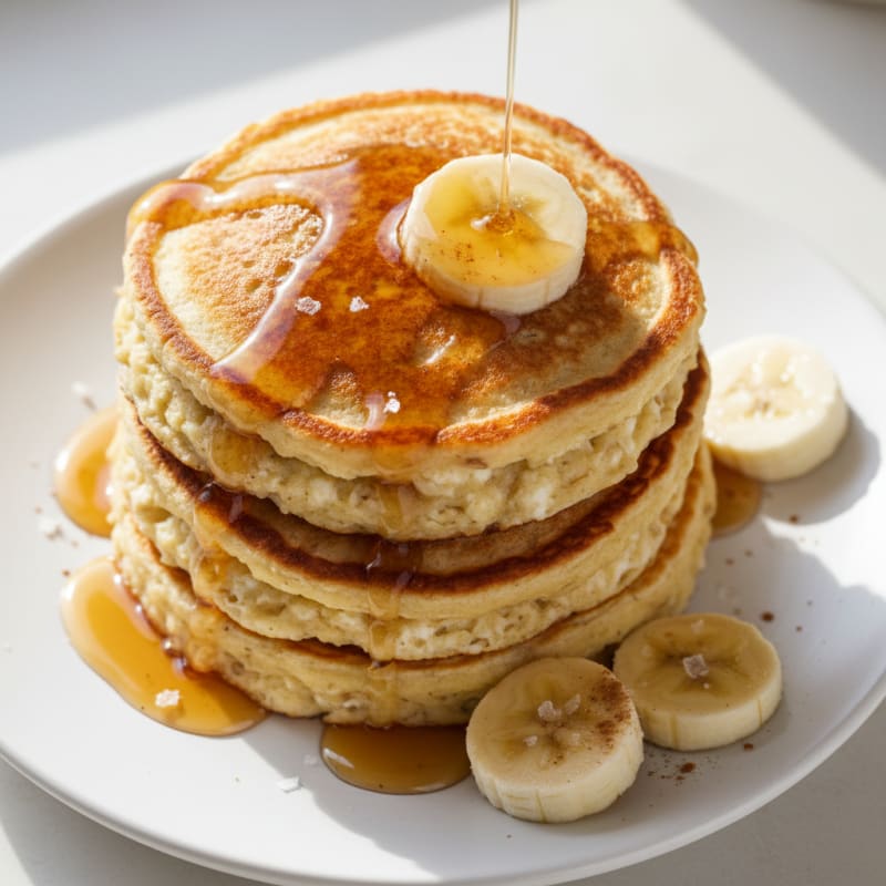 Fluffy Banana Oat Cottage Pancakes