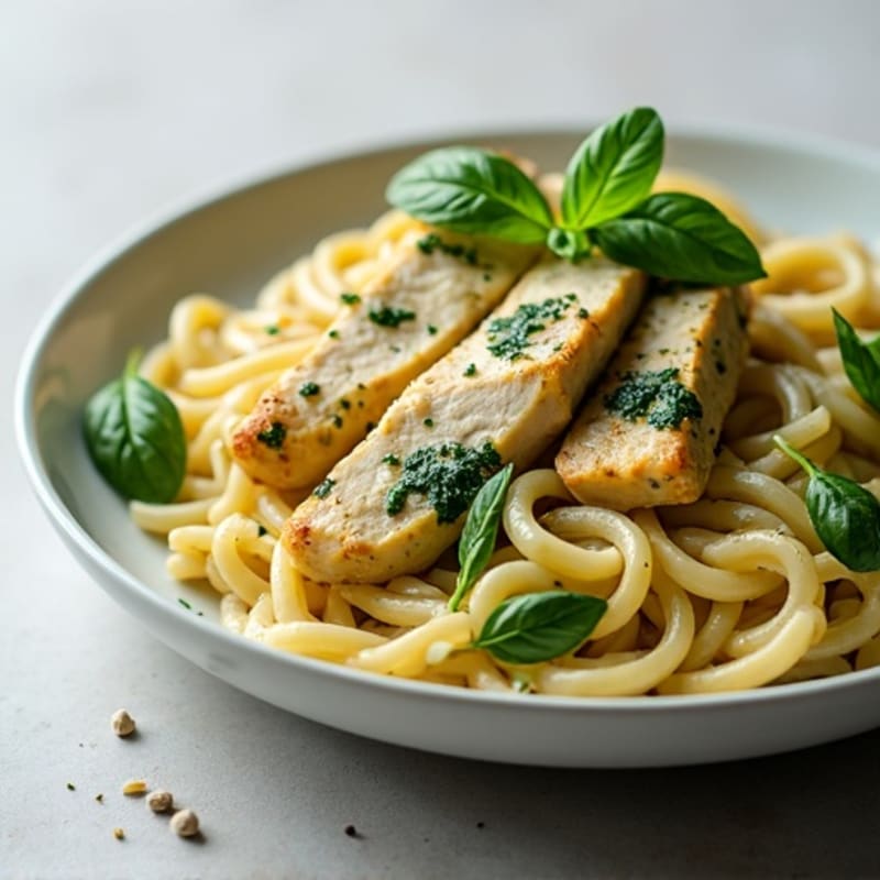 Creamy Pesto Chicken Pasta with Fresh Herbs