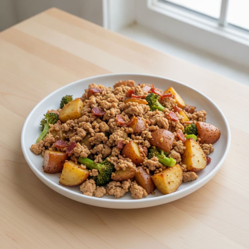 Ground Turkey and Roasted Potato Skillet
