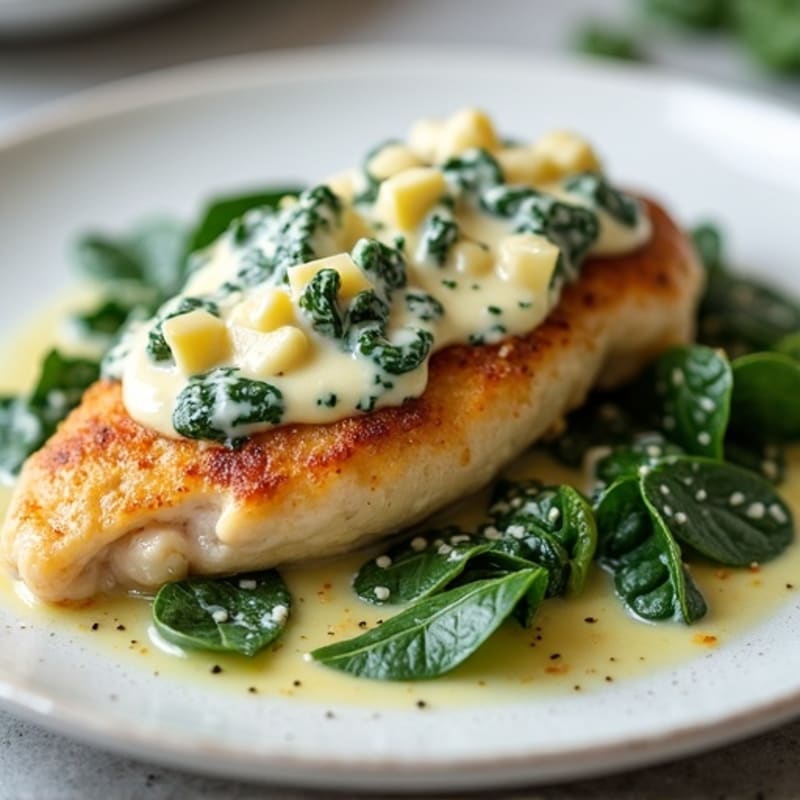 Creamy Spinach Artichoke Baked Chicken