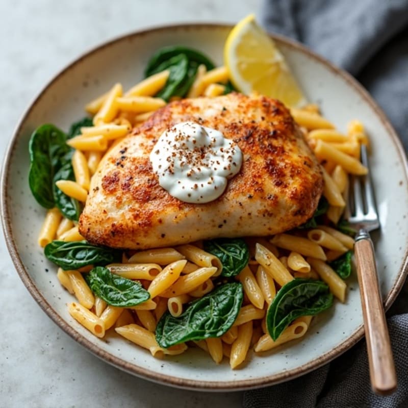 Spicy Smoky Chicken with Creamy Whole Wheat Pasta