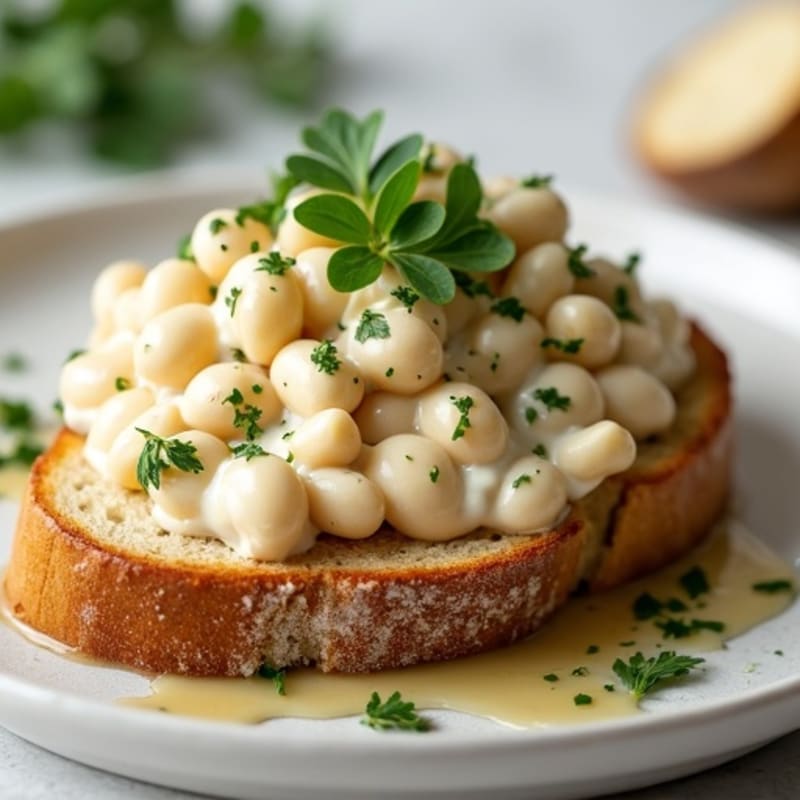 Creamy White Beans with Garlic-Herb Toasted Sourdough