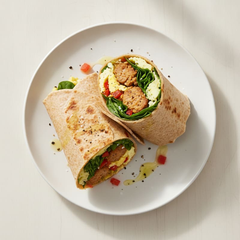 Savory Breakfast Sausage and Egg Wraps