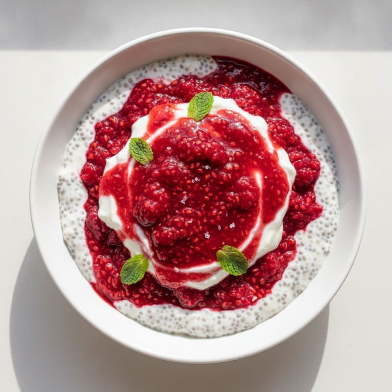 Raspberry Yogurt Chia Seed Pudding