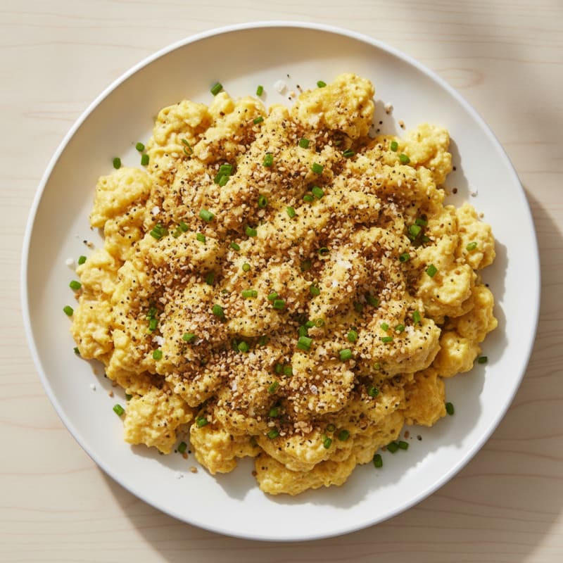 High-Protein Everything Bagel Scramble