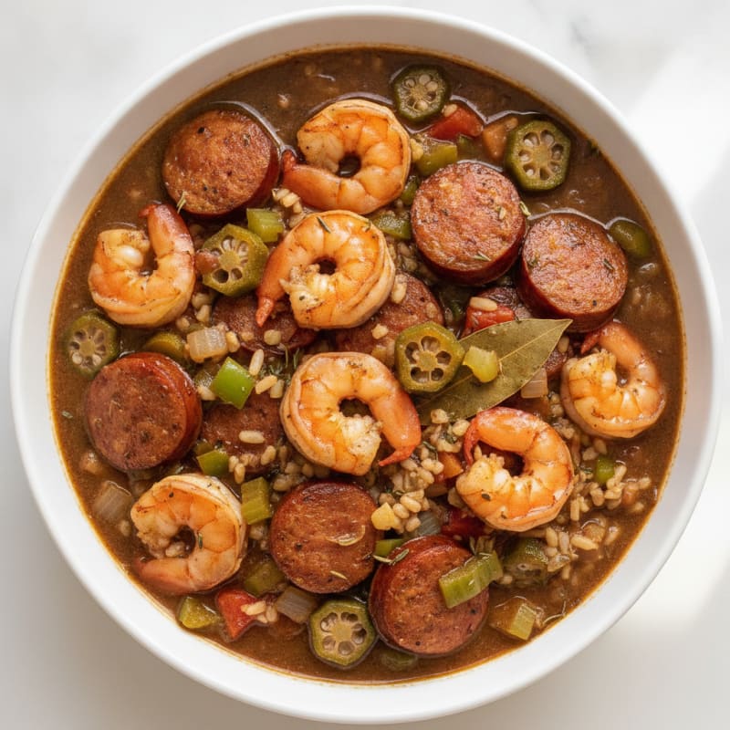 Creole Sausage and Shrimp Gumbo