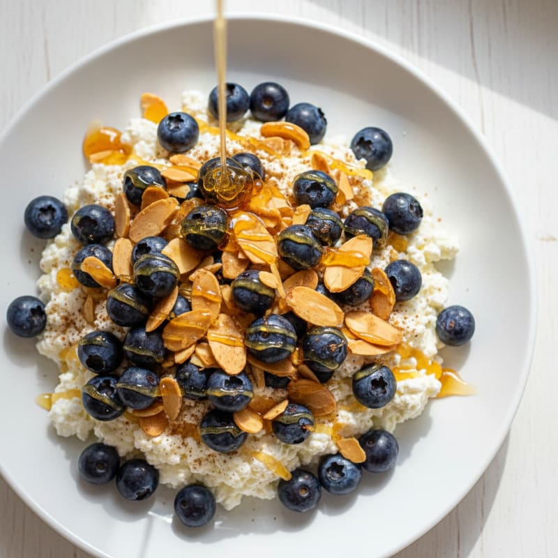 Cottage Cheese and Berry Protein Bowl with Almonds