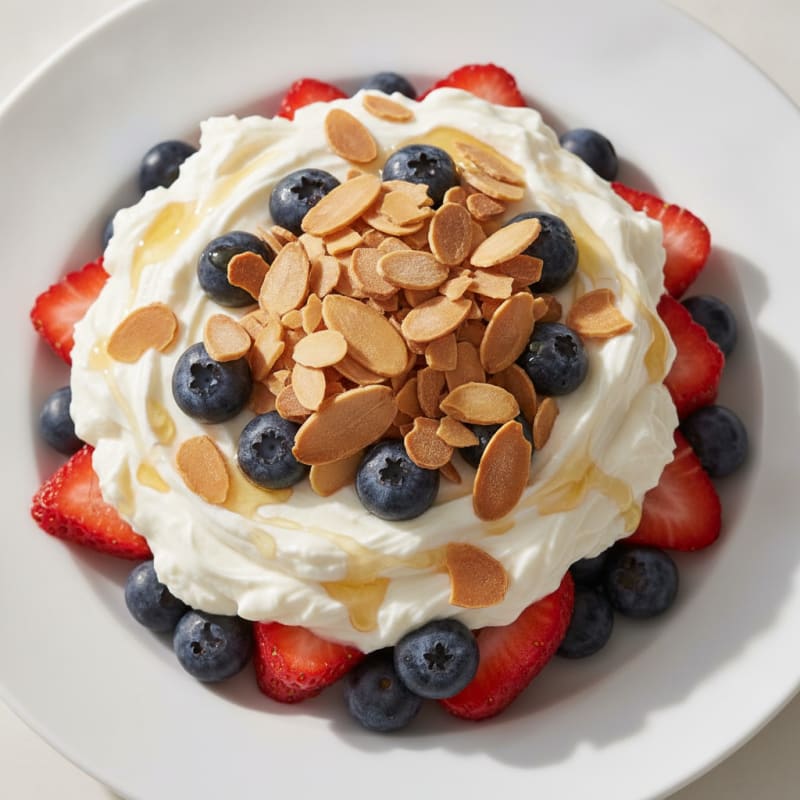 Greek Yogurt Protein Parfait with Berries and Almonds