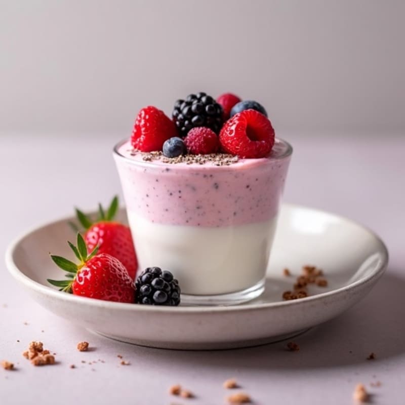 Creamy Greek Yogurt Protein Mousse with Mixed Berries