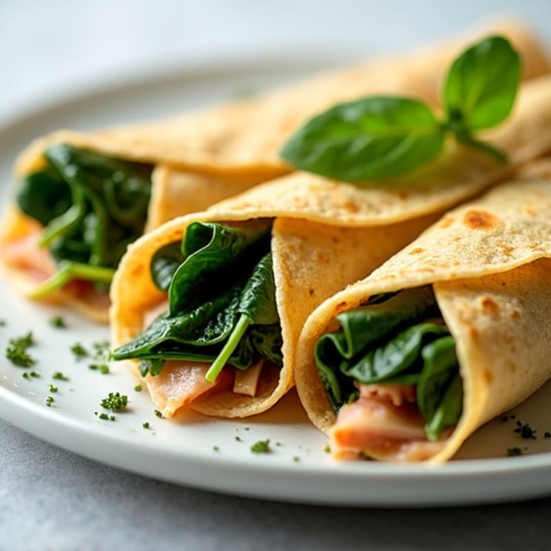 Herb-Roasted Turkey and Spinach Protein Crepes