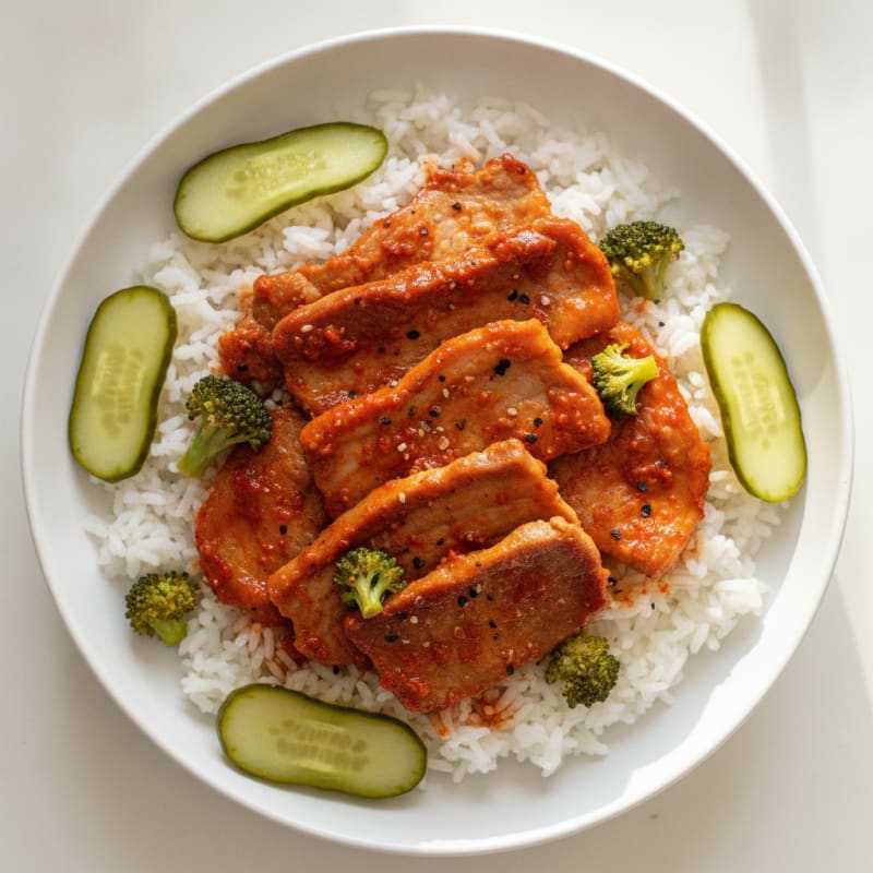 Spicy Gochujang Pork Belly Bowl