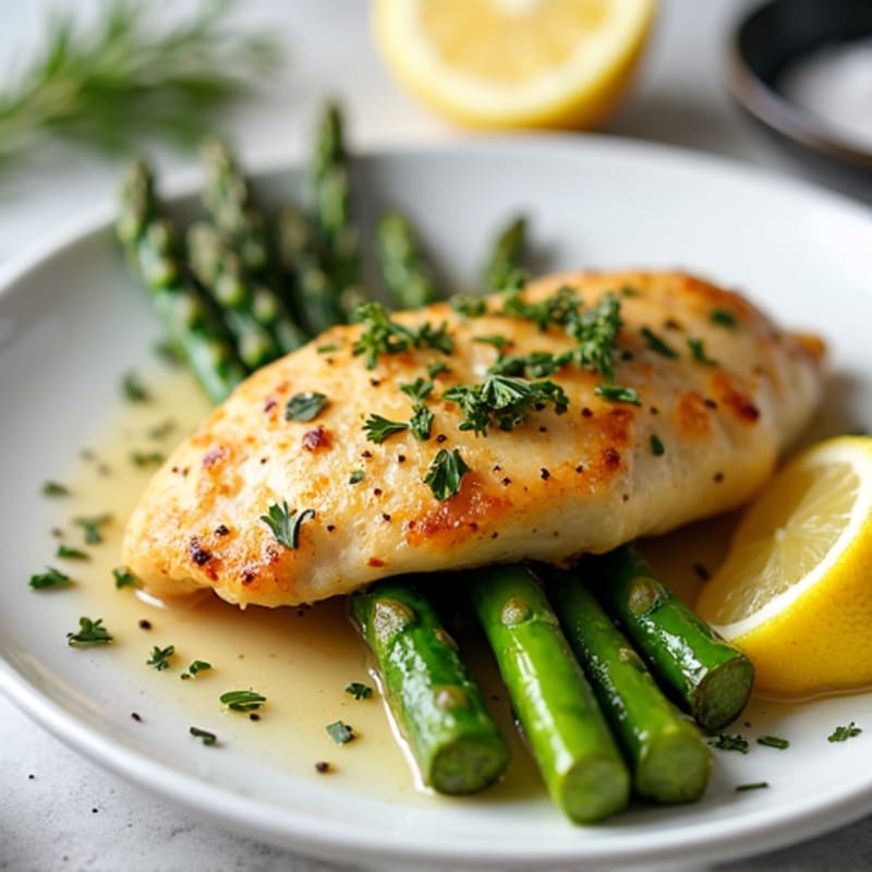 Lemon Herb Chicken Breast with Roasted Asparagus