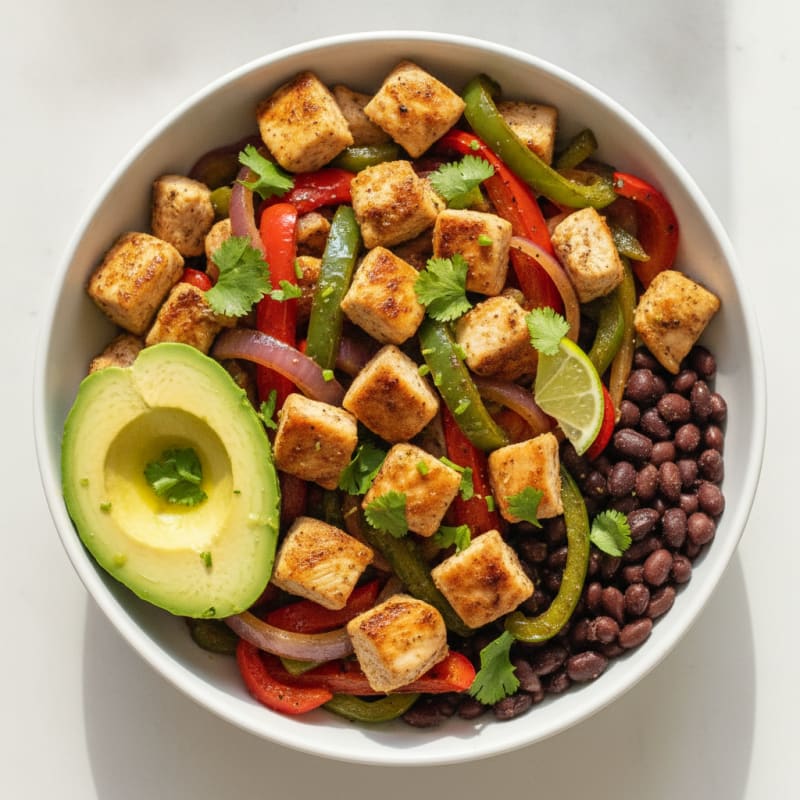Chicken Fajita Bowl with Roasted Peppers