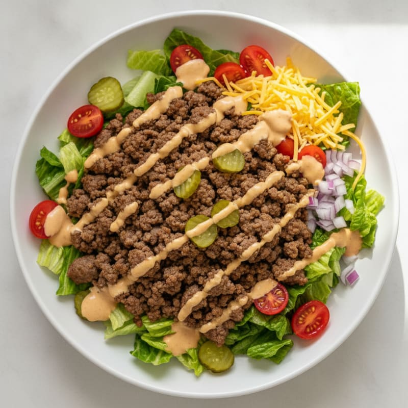 Ground Beef Big Mac Salad Bowl