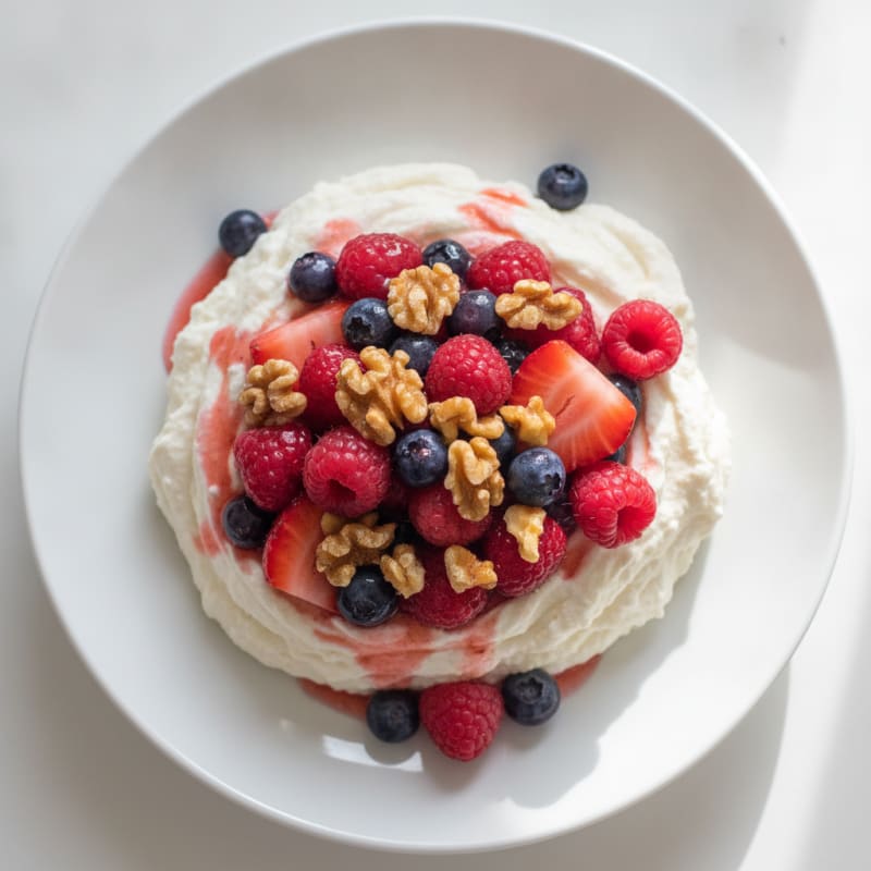 Silky Greek Yogurt Protein Mousse with Berries