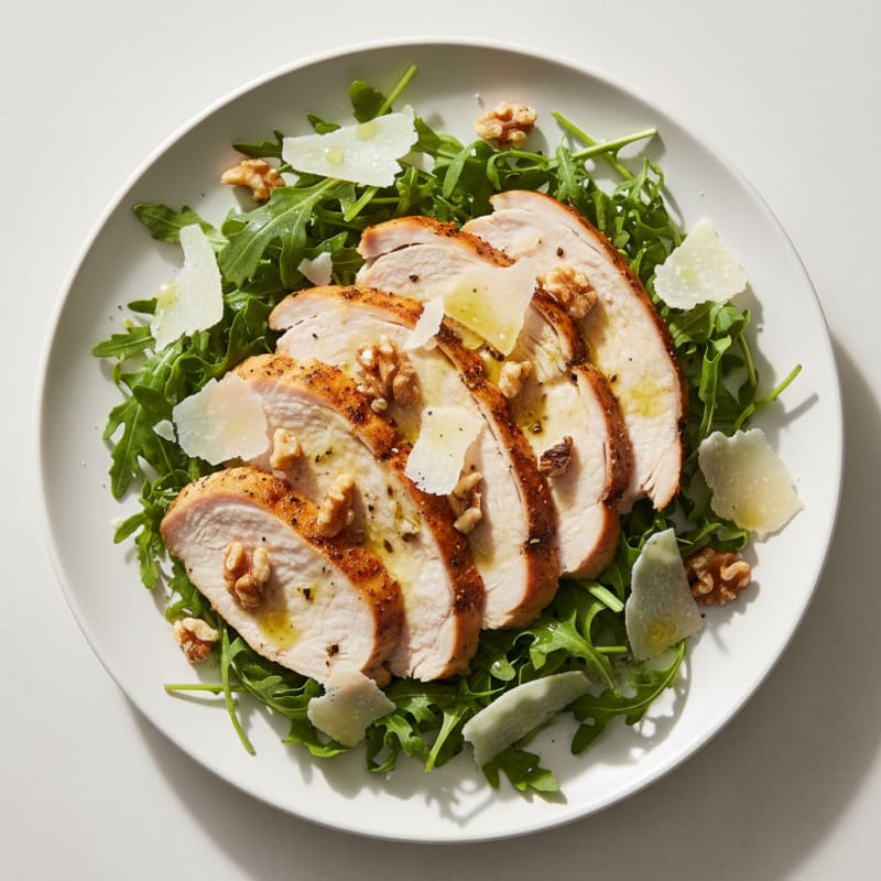 Herb-Roasted Turkey Breast with Arugula and Shaved Parmesan