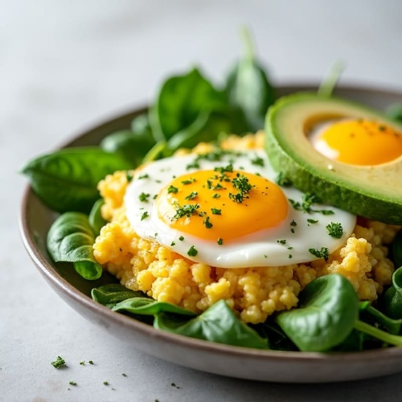 Egg and Greek Yogurt Scramble with Spinach