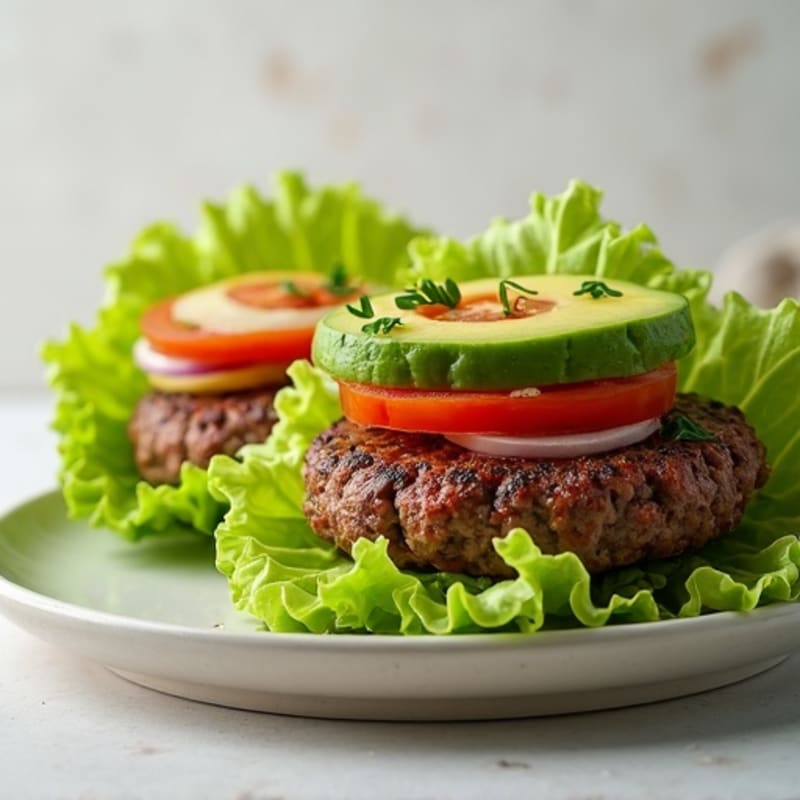 Fresh Lettuce Wrapped Beef Burgers
