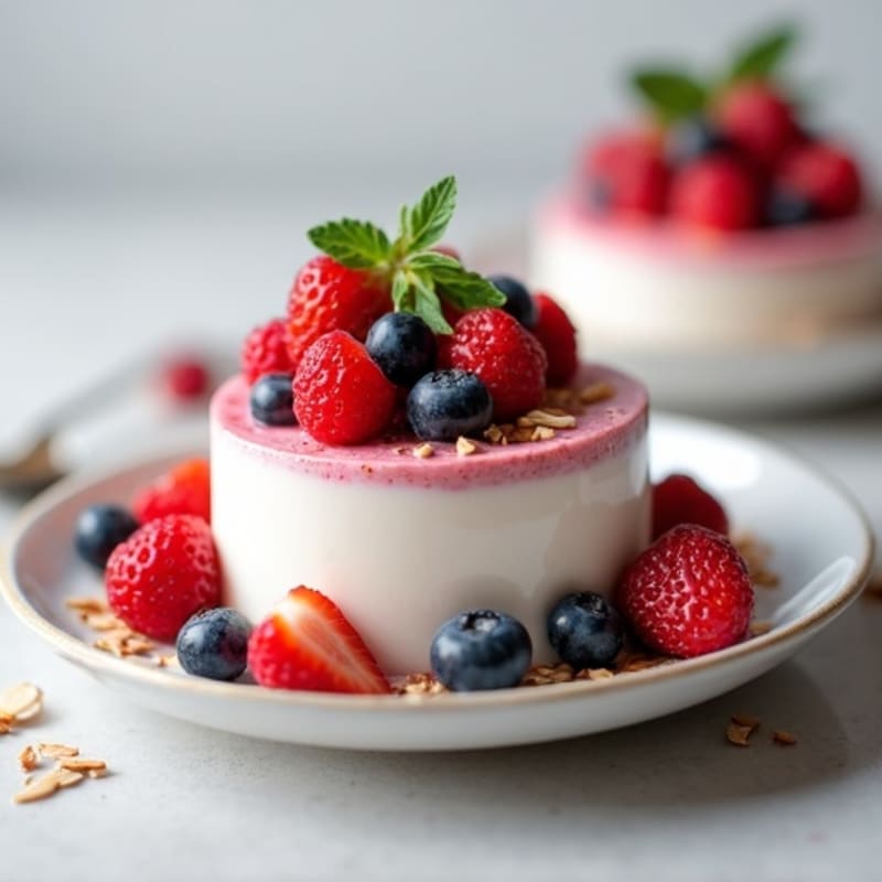 Greek Yogurt Protein Mousse with Mixed Berries