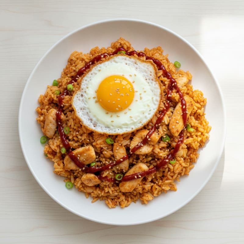 Kimchi Fried Rice with Fried Egg