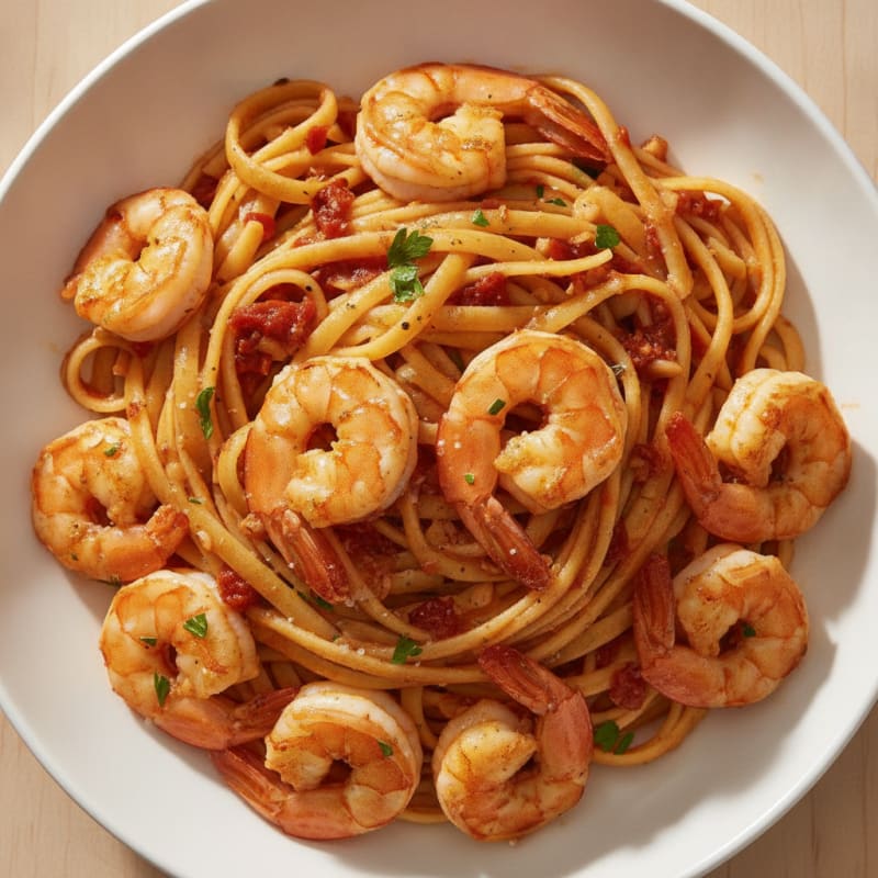 Spicy Calabrian Chili Shrimp Linguine
