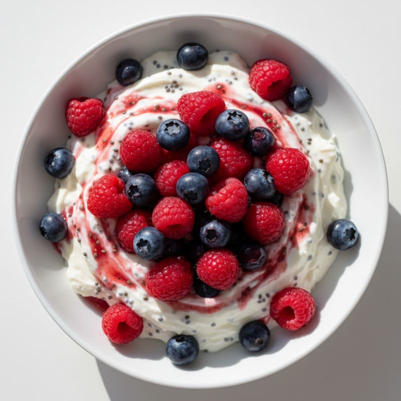 Silky Greek Yogurt Protein Pudding with Berries