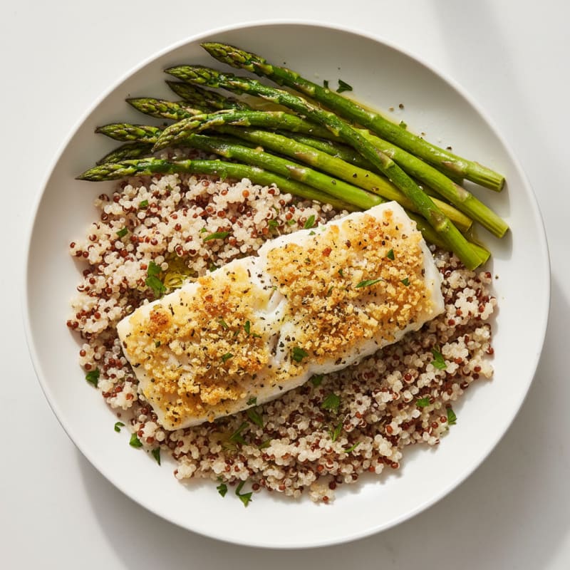 Lemon Herb Baked Cod with Asparagus