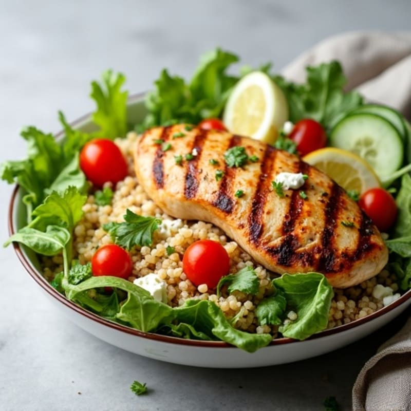 Grilled Chicken and Quinoa Salad with Fresh Greens