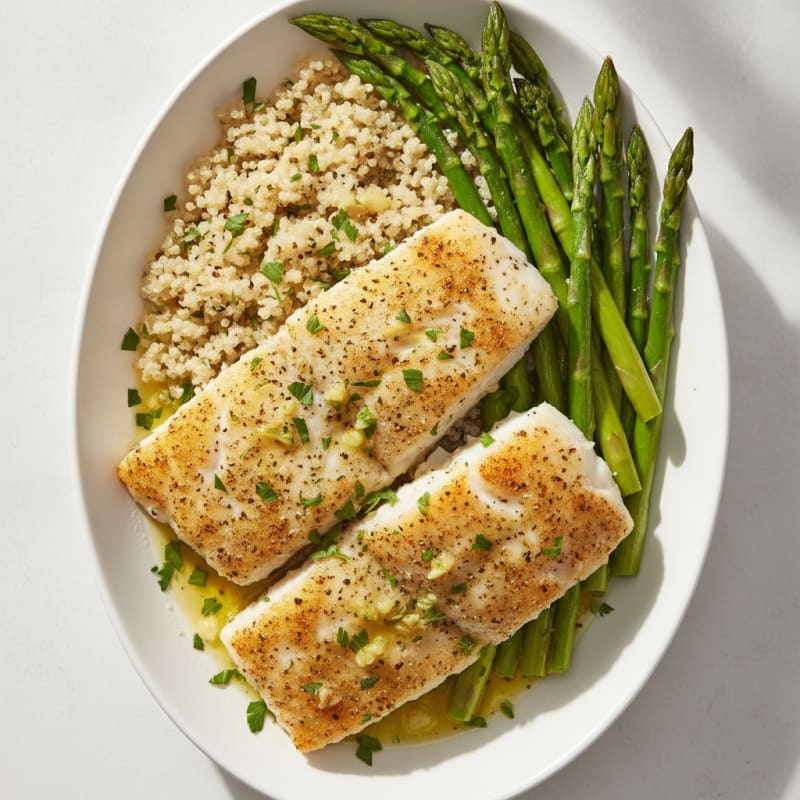 Lemon Herb Baked Cod with Asparagus
