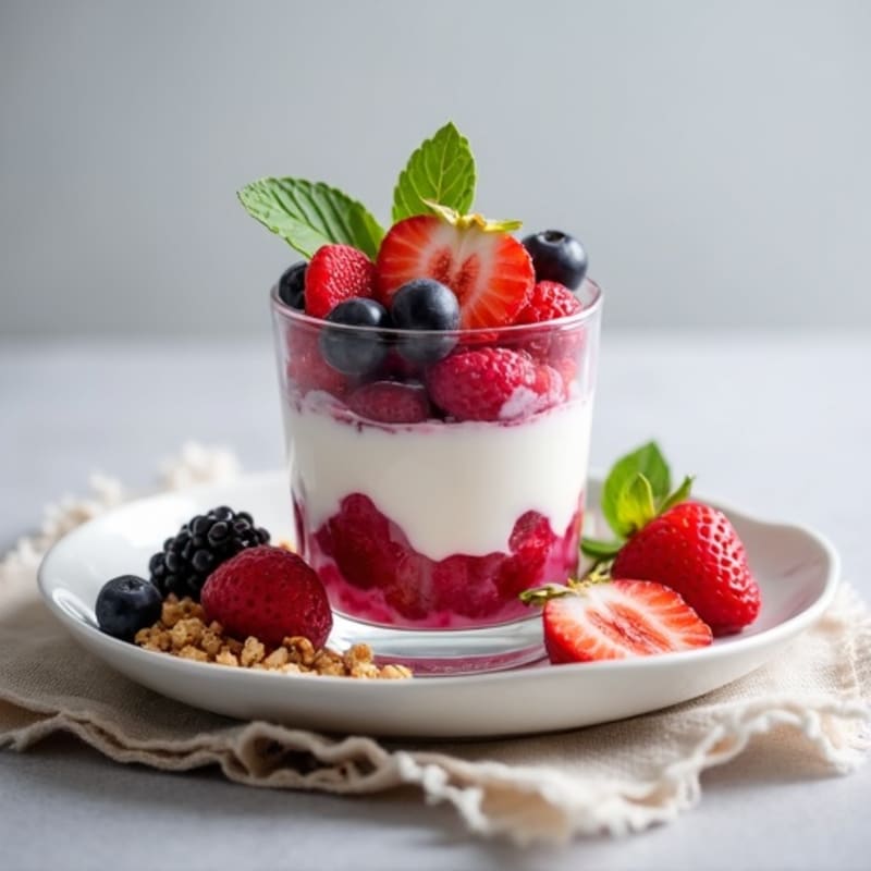 Greek Yogurt Protein Parfait with Mixed Berries