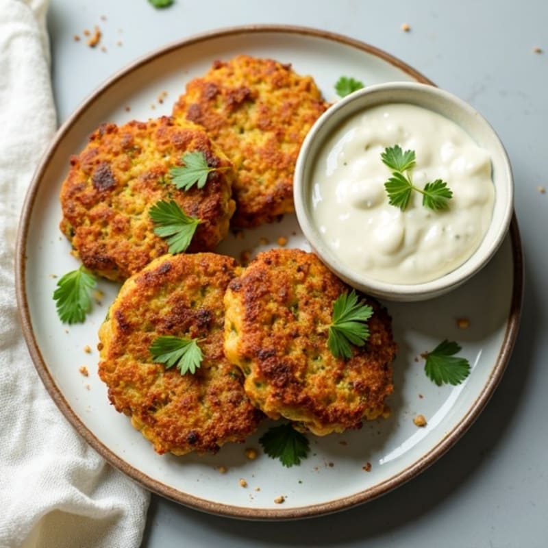 Crispy Baked Falafel with Lemon-Garlic Tahini Sauce