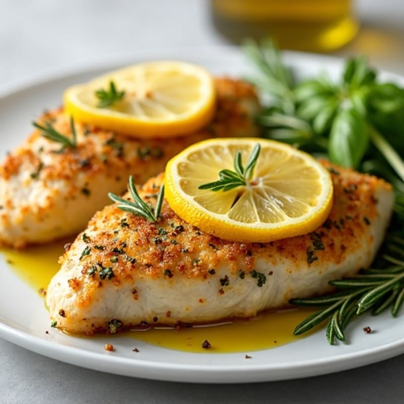 Herb-Crusted Lemon Garlic Chicken Breast
