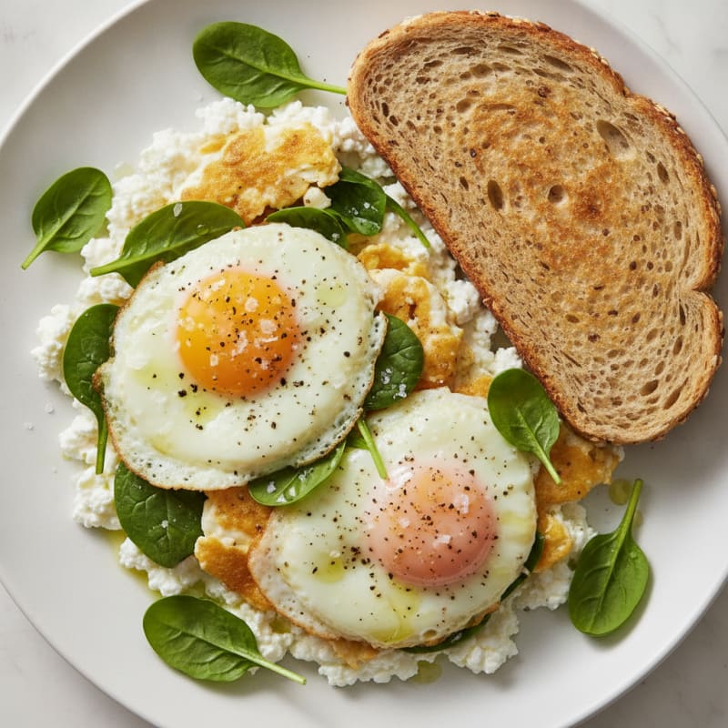 Eggs and Cottage Cheese with Toast
